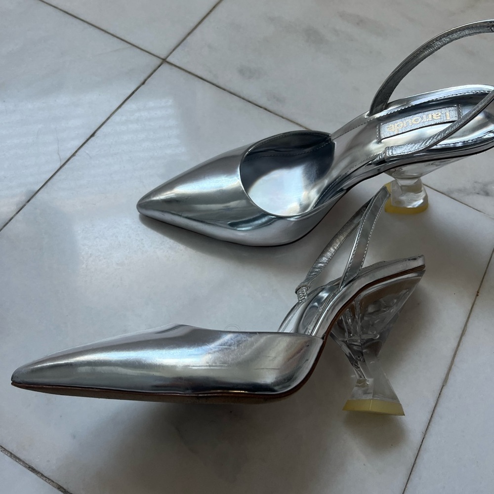 Silver Women's Slingback Heels